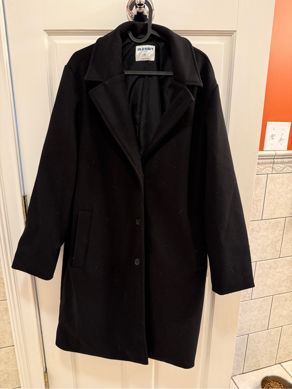 Old Navy Black Women's Wool-Blend Pea Coat